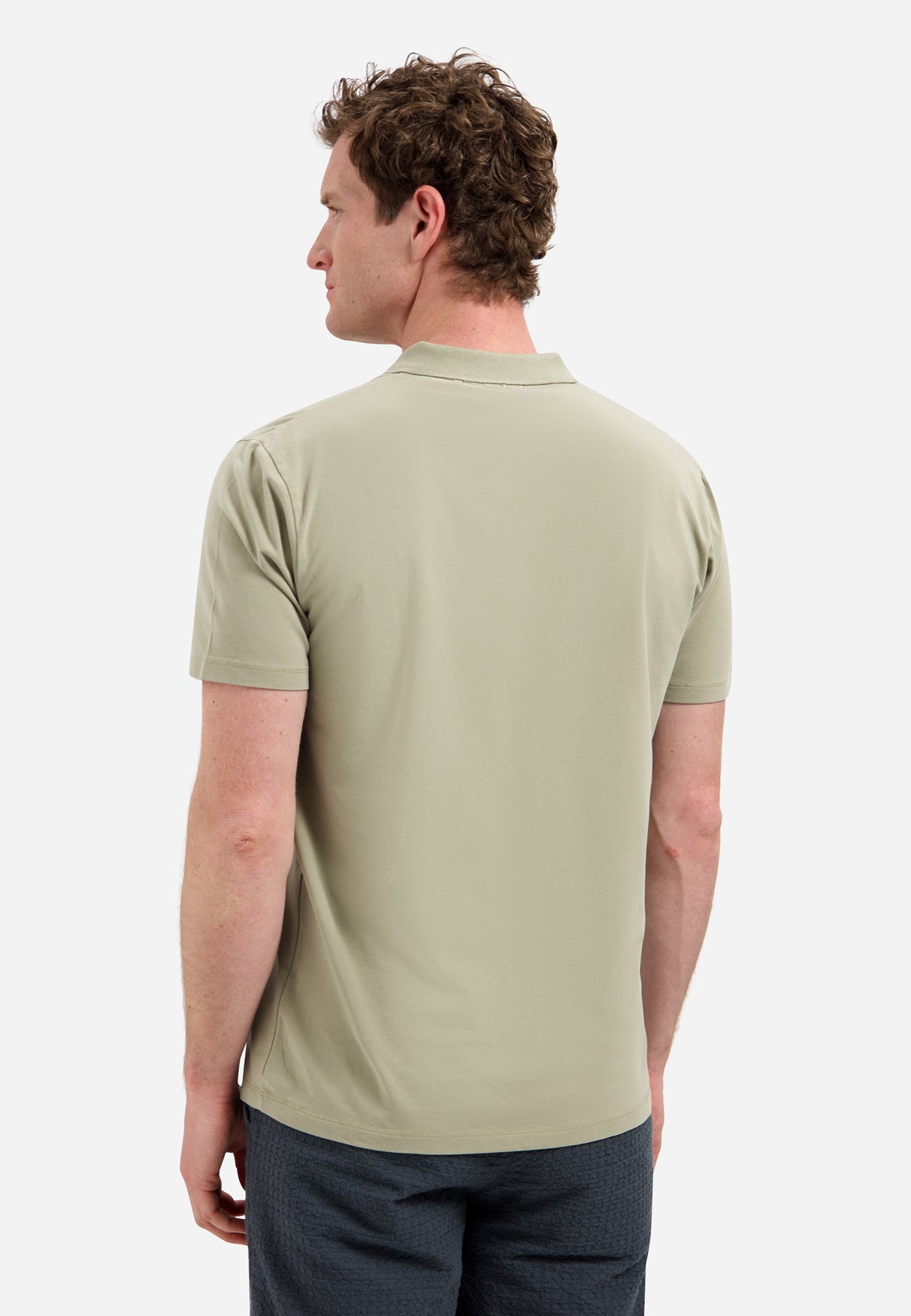 Polo shirt with V-neck | Taupe