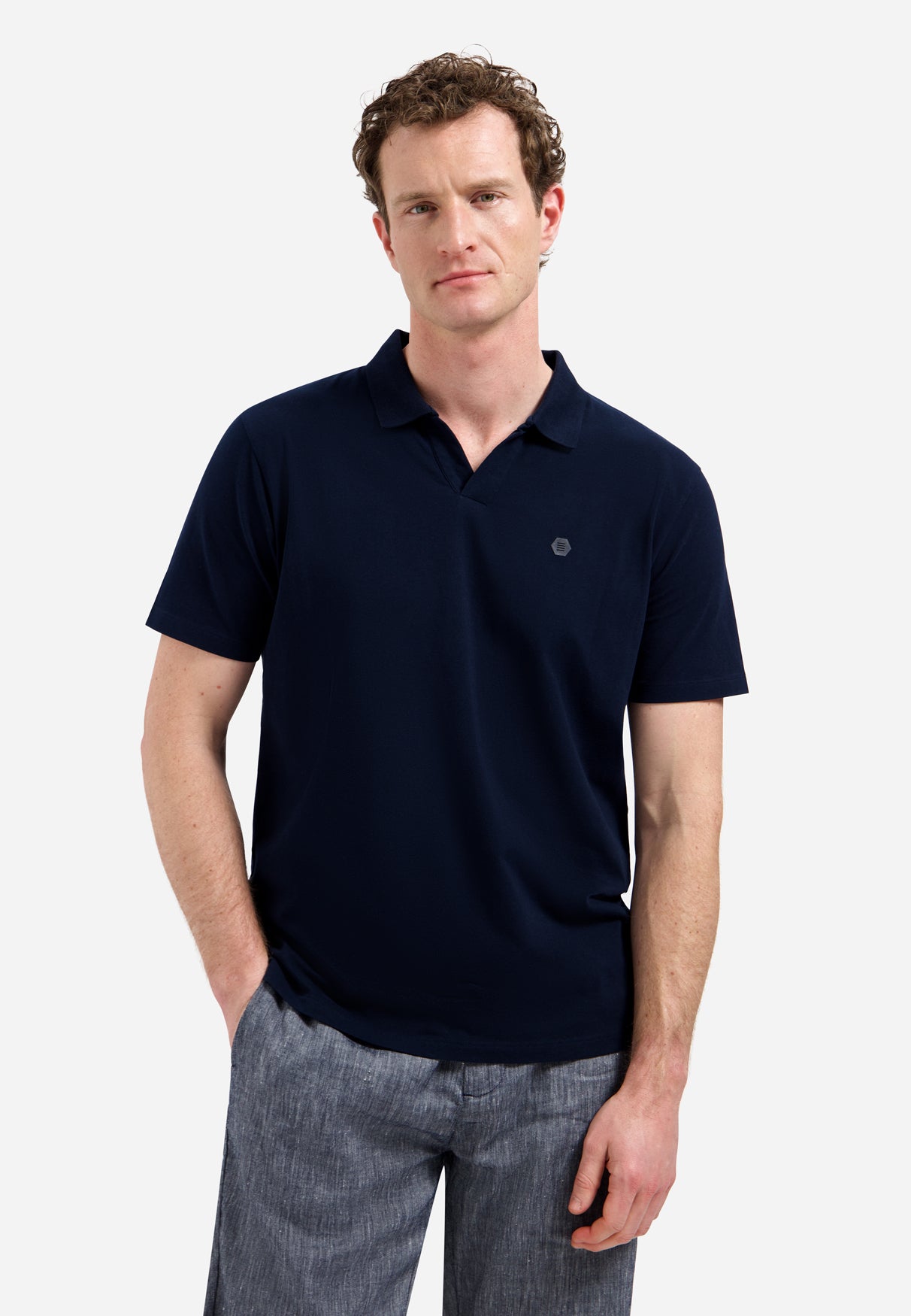 Polo shirt with V-neck | Night