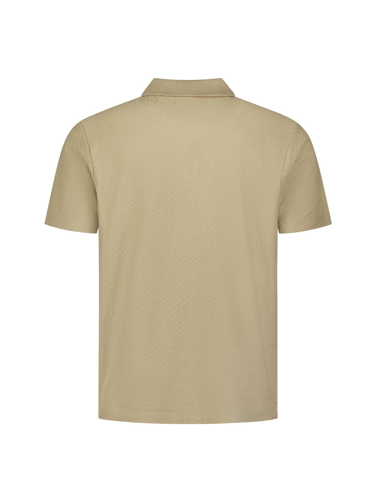 Jacquard polo met rits | Taupe