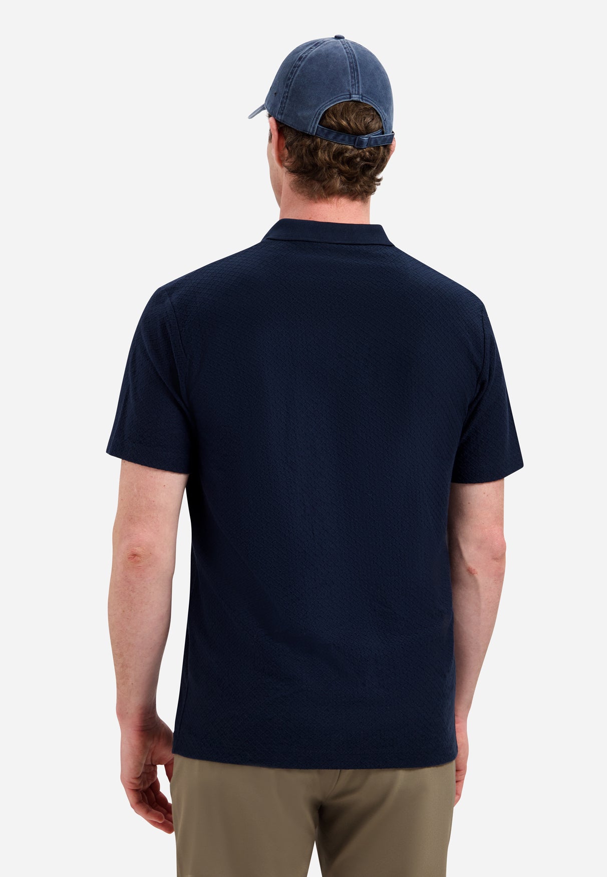 Jacquard polo met rits | Night