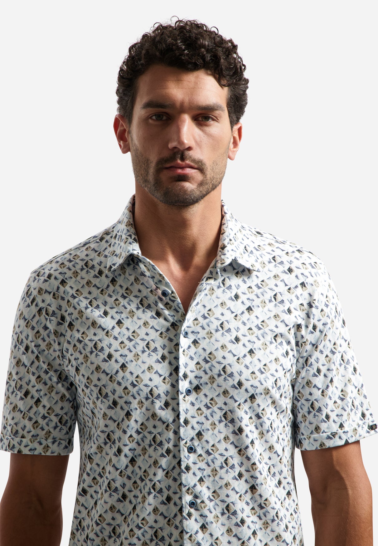 Printed shirt with short sleeves | Blue