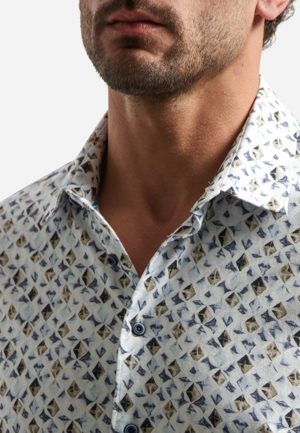 Printed shirt with short sleeves | Blue