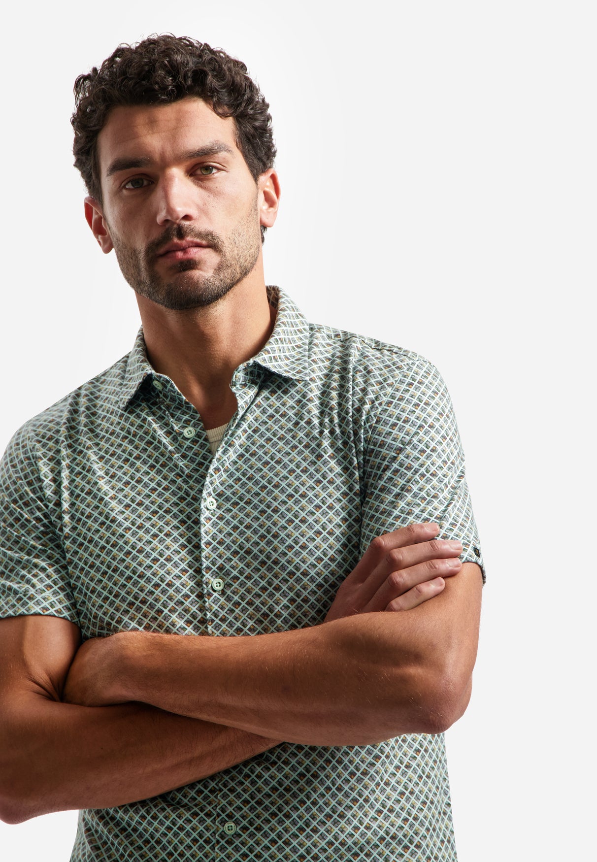 Chemise imprimée à manches courtes | Green