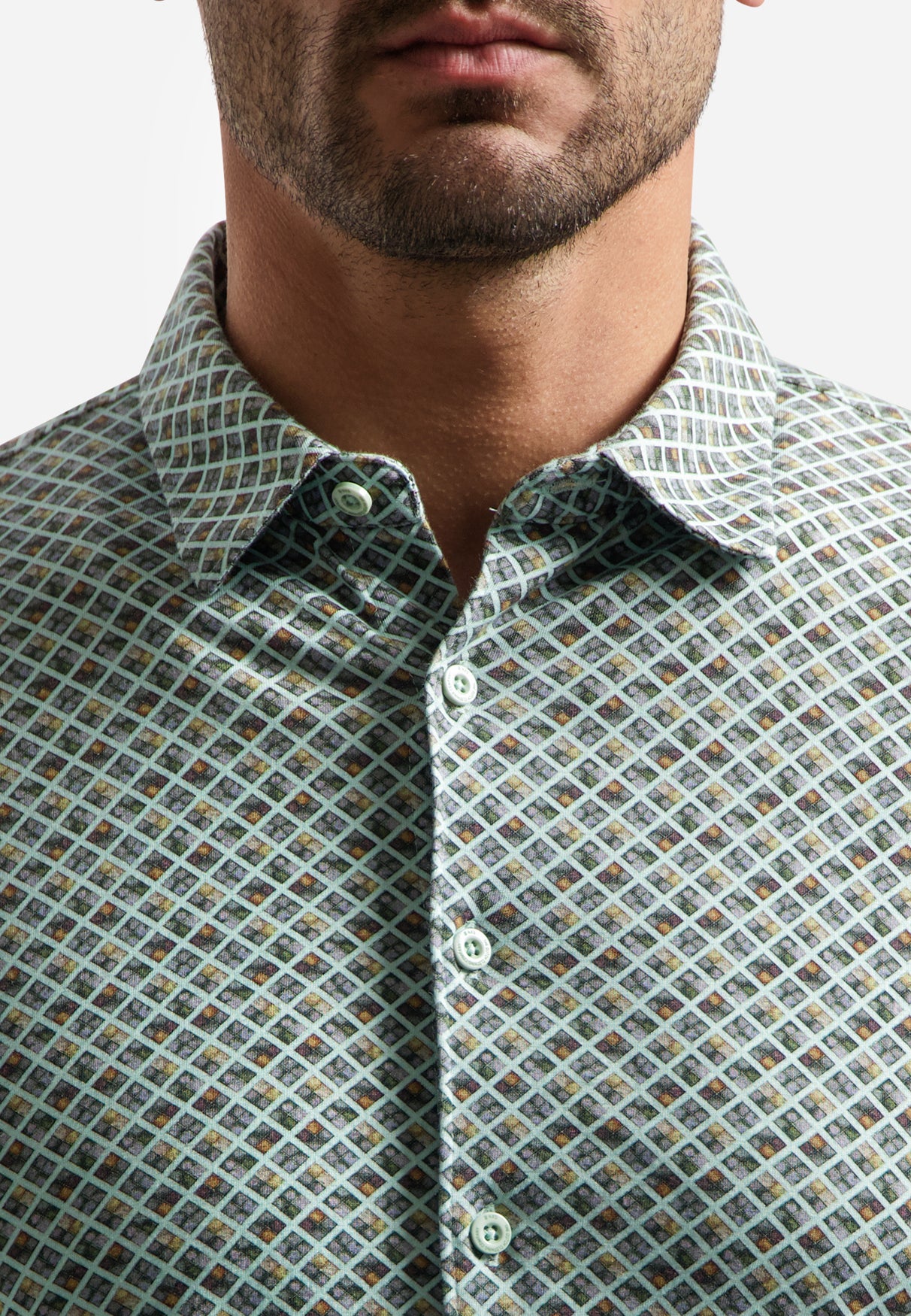 Chemise imprimée à manches courtes | Green