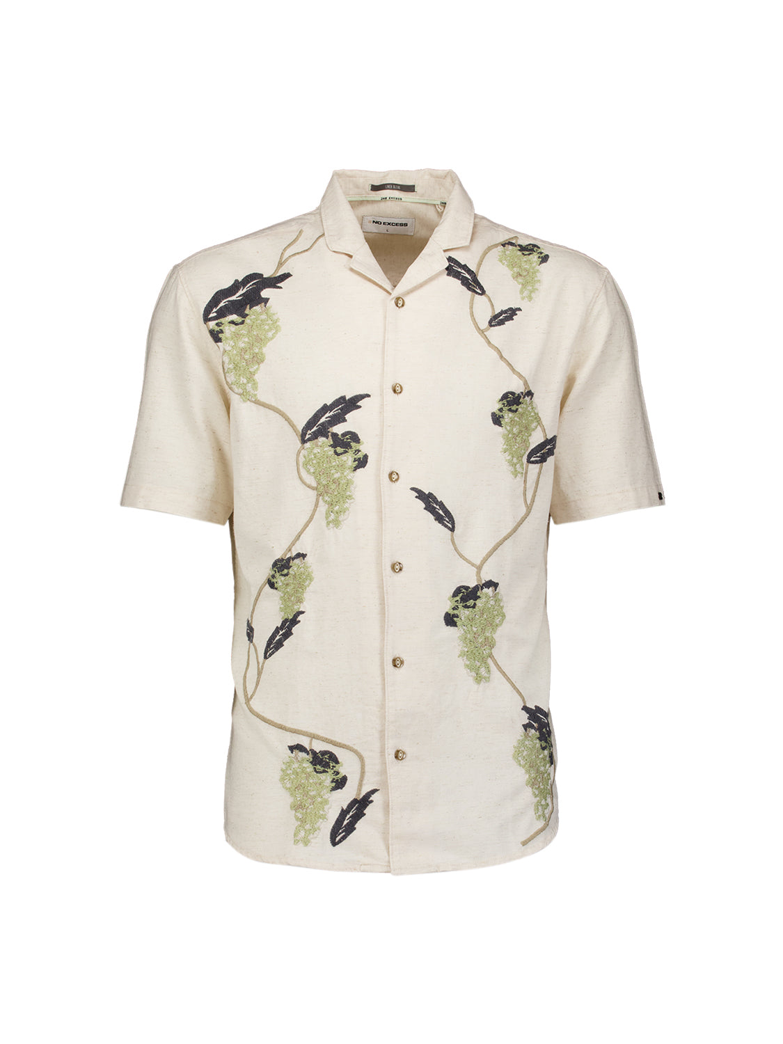 Embroidered short-sleeved shirt | Green