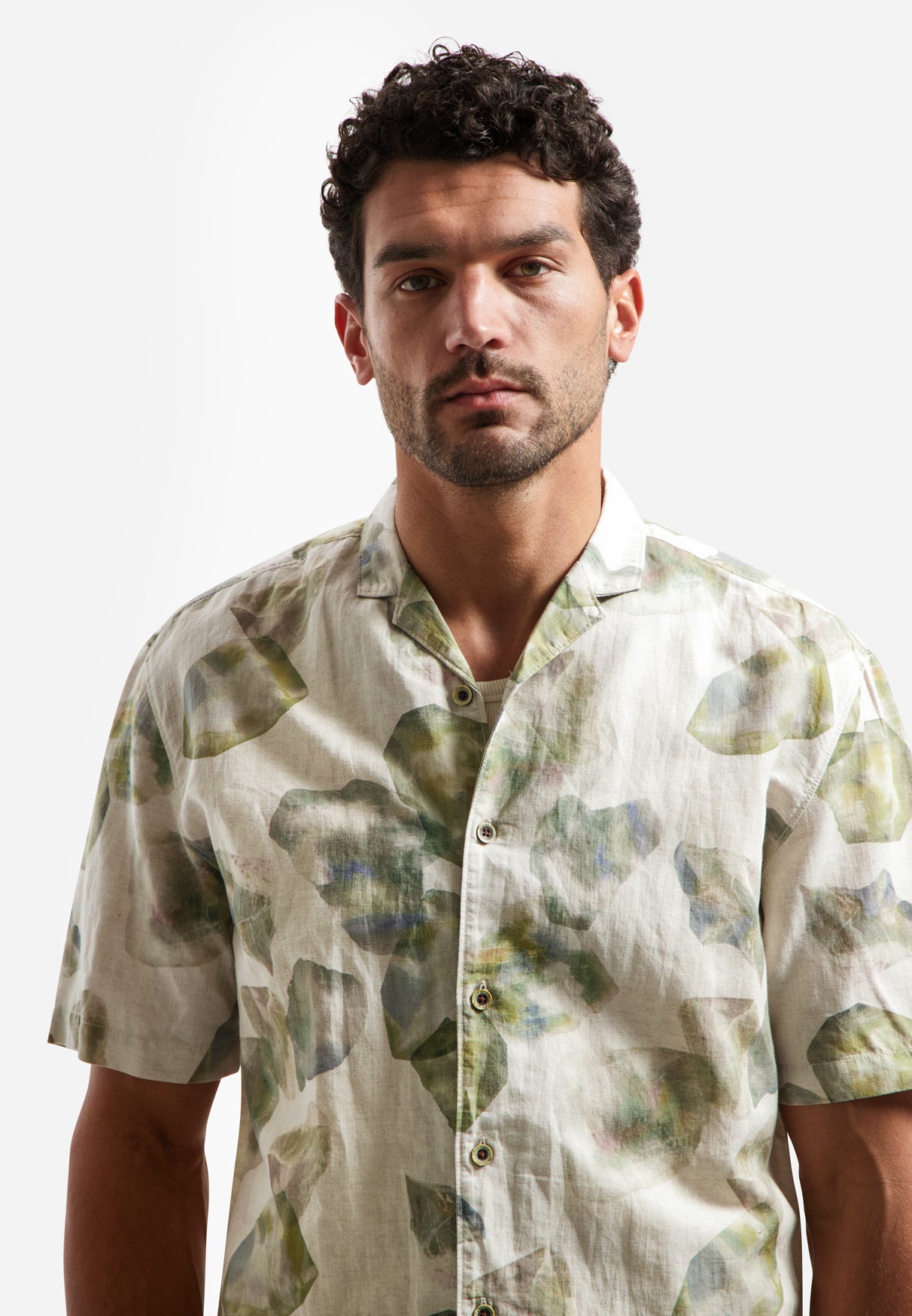 Print overhemd met korte mouw | Green