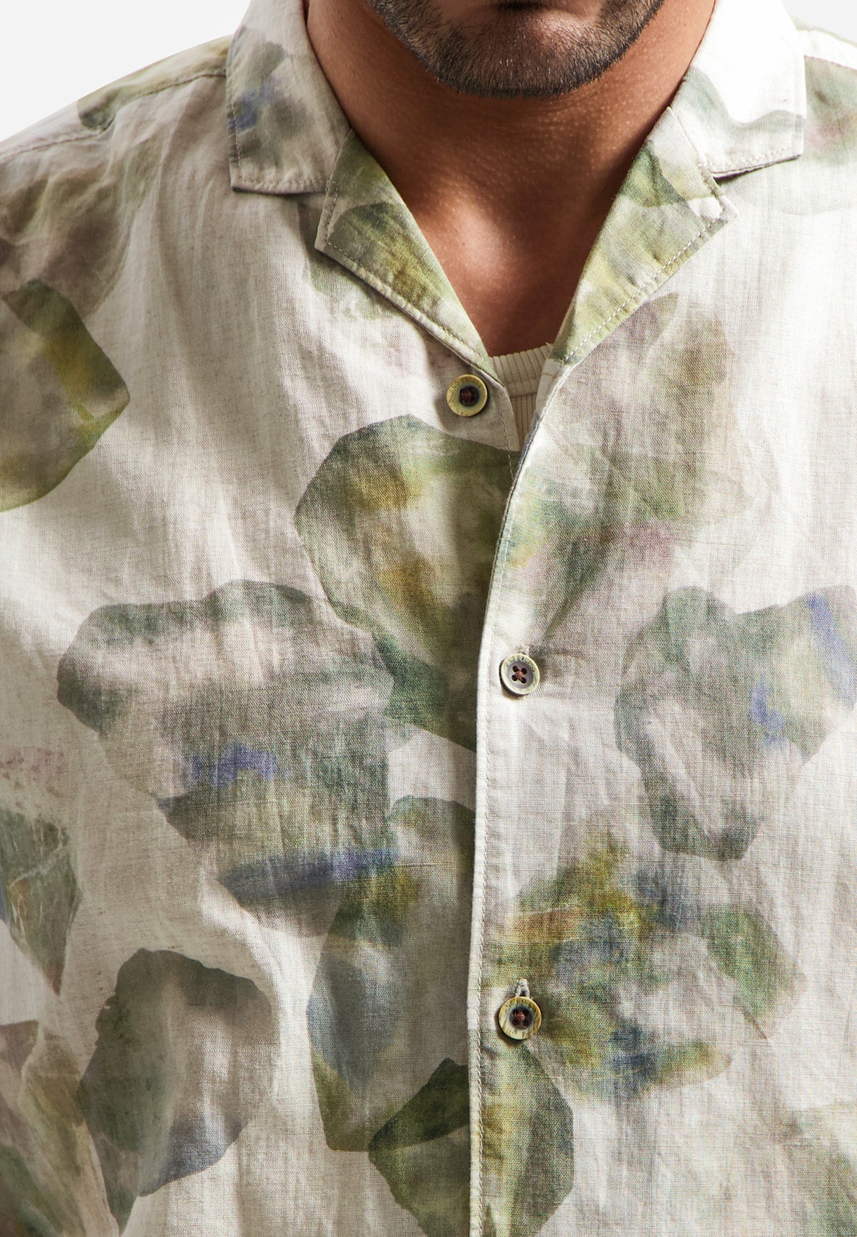 Print overhemd met korte mouw | Green