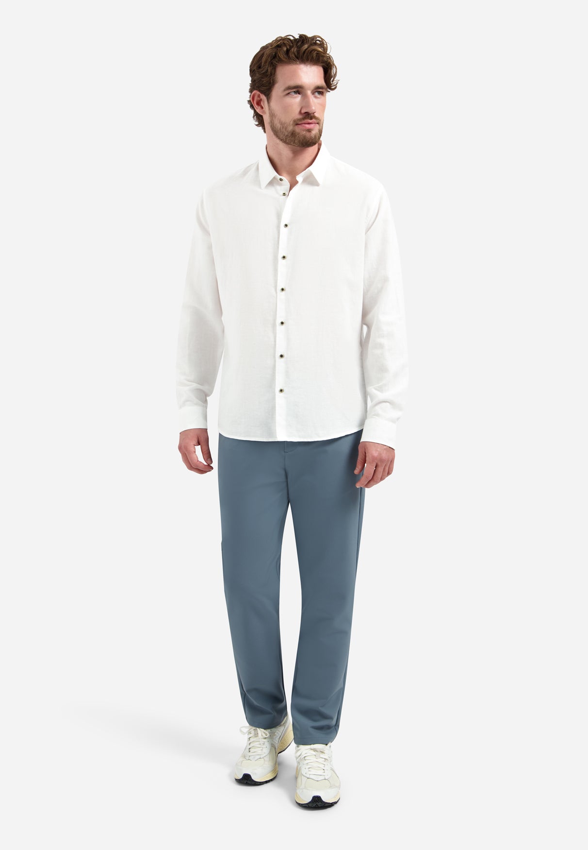 Linnenblend overhemd | White