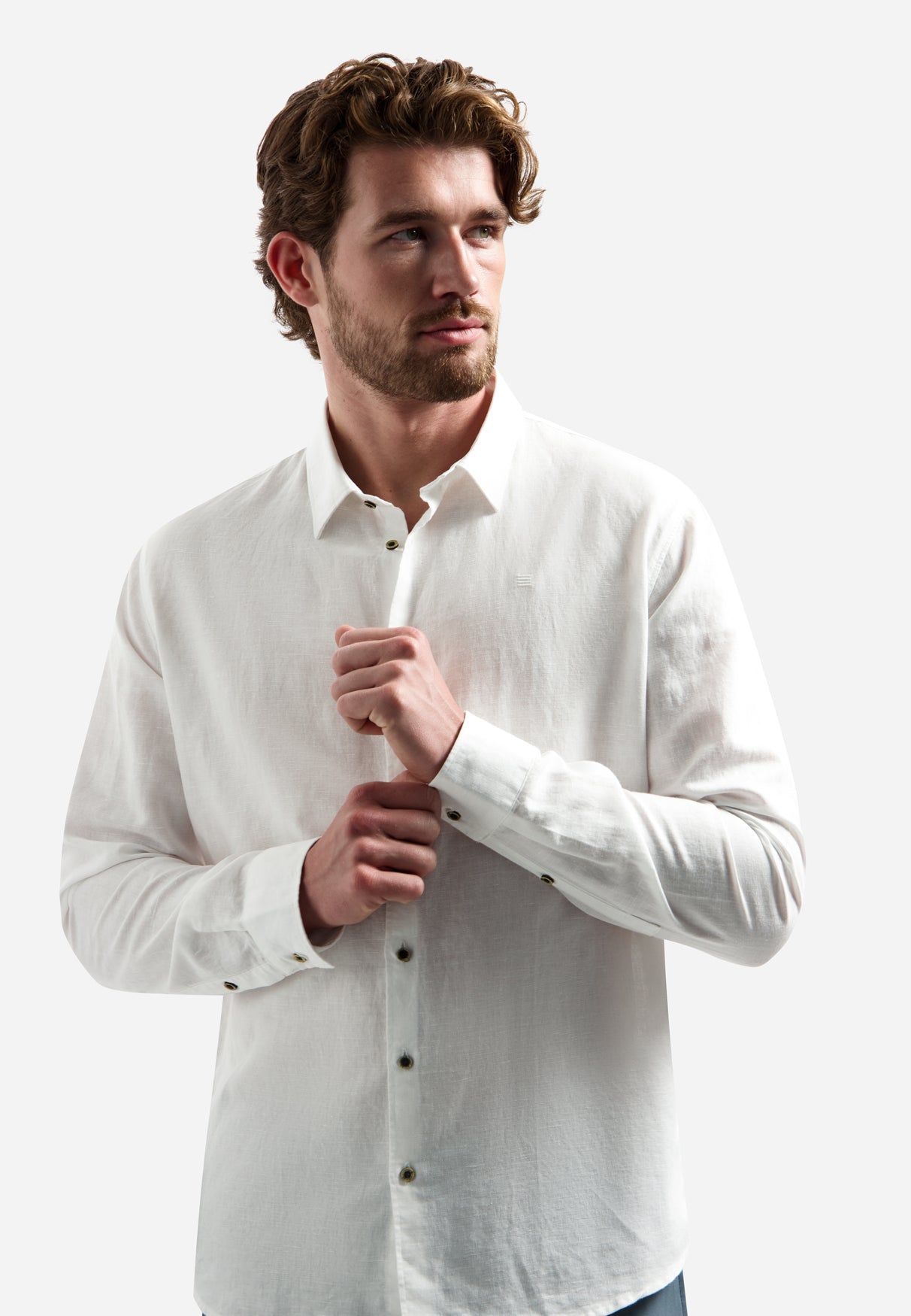 Linnenblend overhemd | White