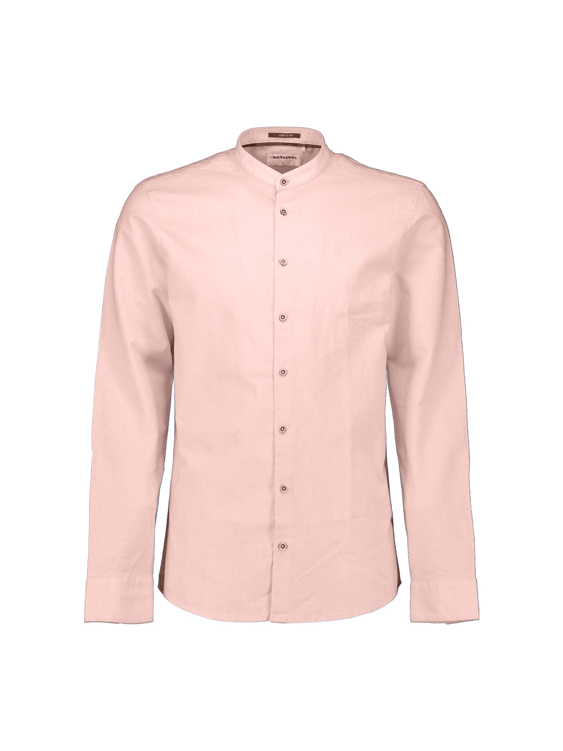 Chemise en lin mélangé avec col montant | Soft Pink