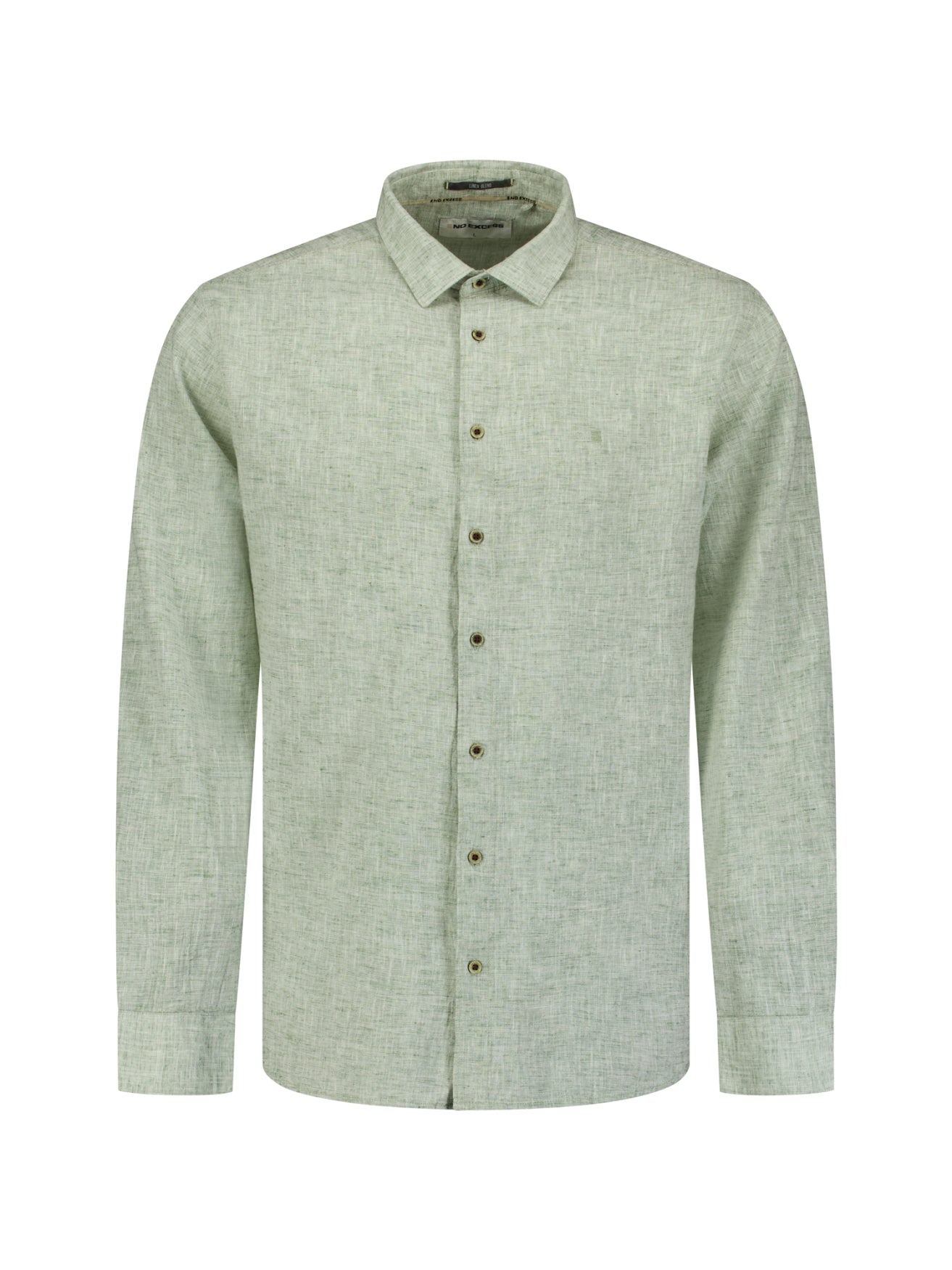Chemise en lin mélangé bicolore | Green