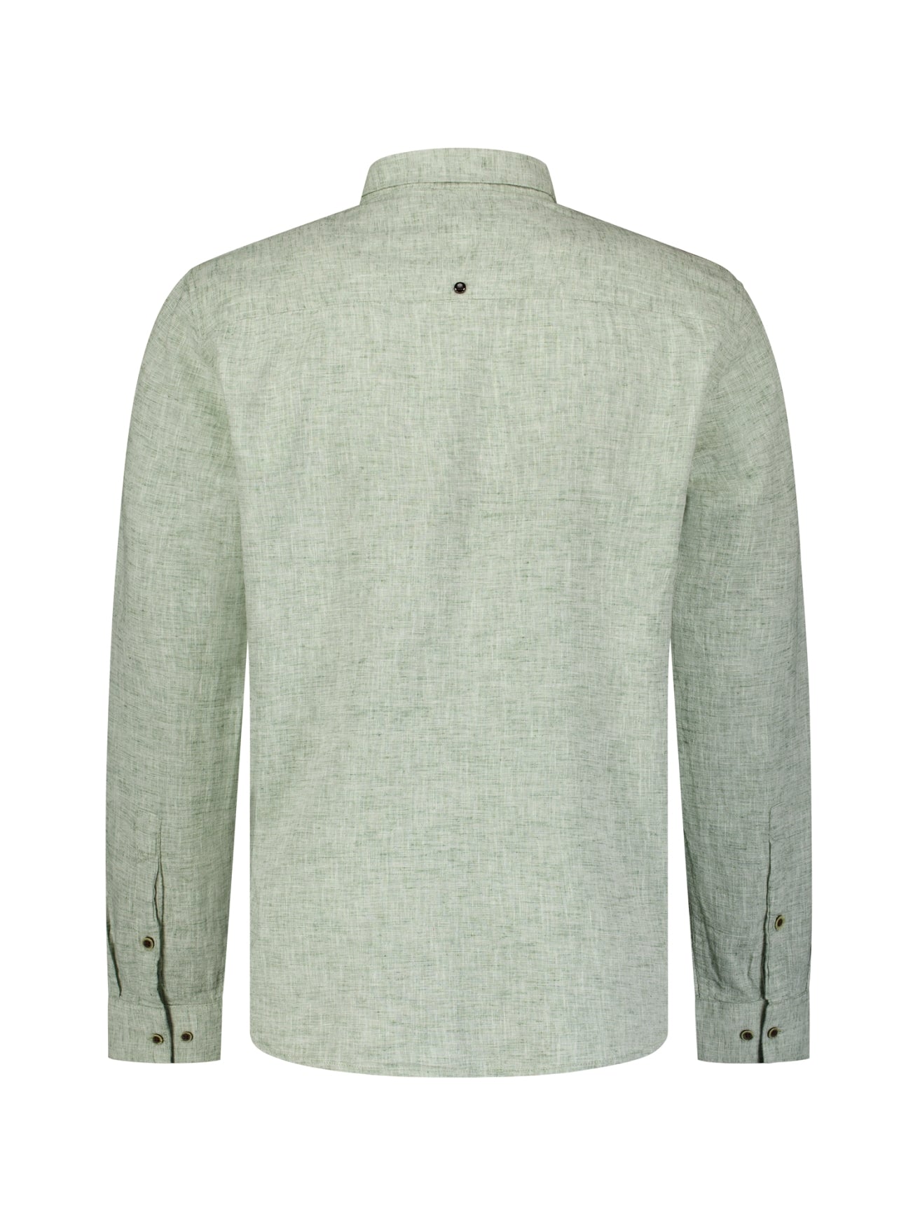 Chemise en lin mélangé bicolore | Green