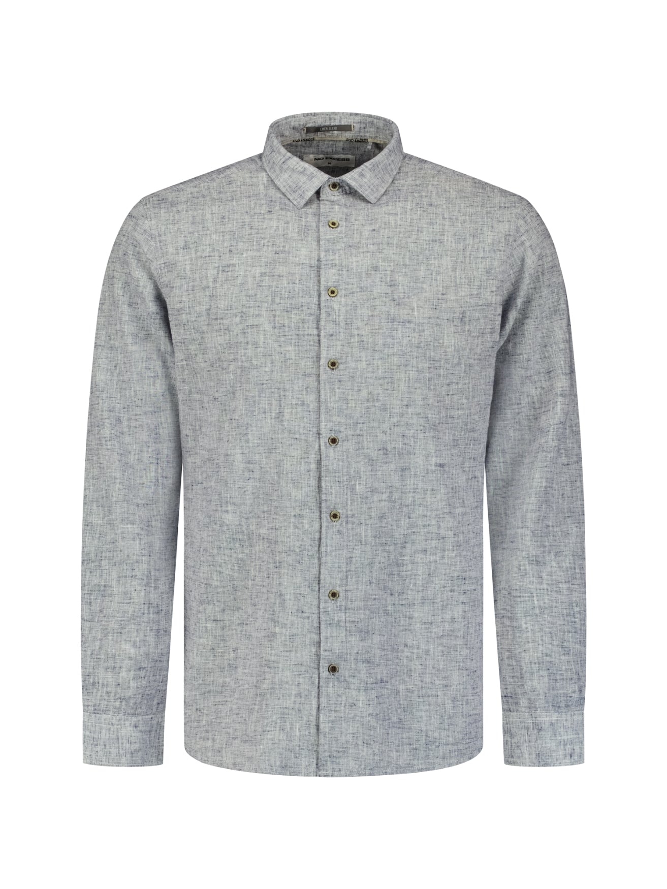 Chemise en lin mélangé bicolore | Indigo Blue