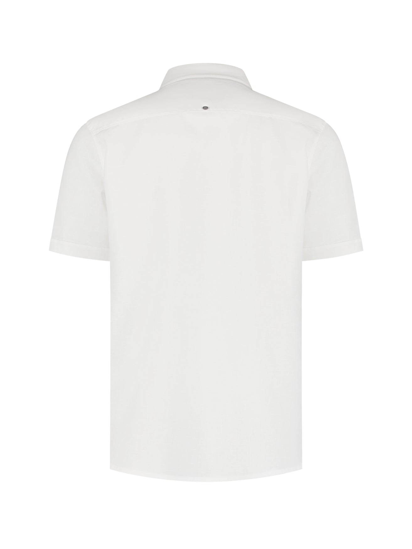 Chemise en lin mélangé à manches courtes | White