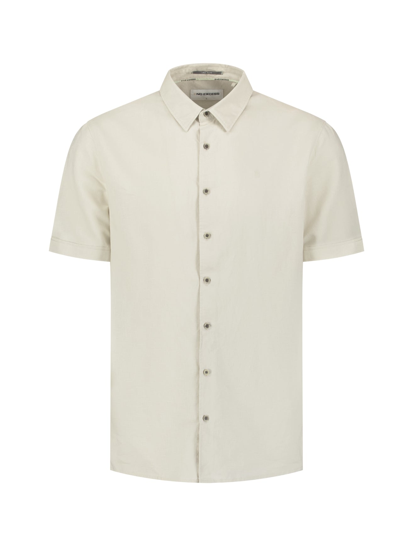 Short-sleeved linen blend shirt | Desert