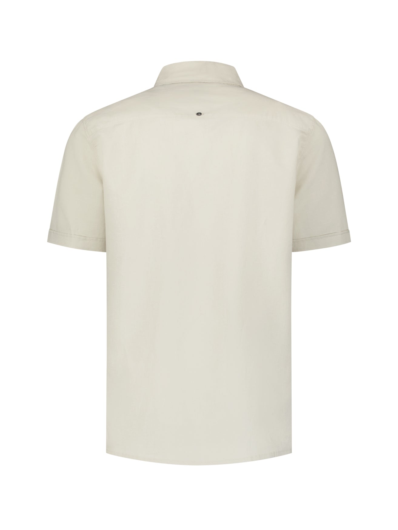 Short-sleeved linen blend shirt | Desert