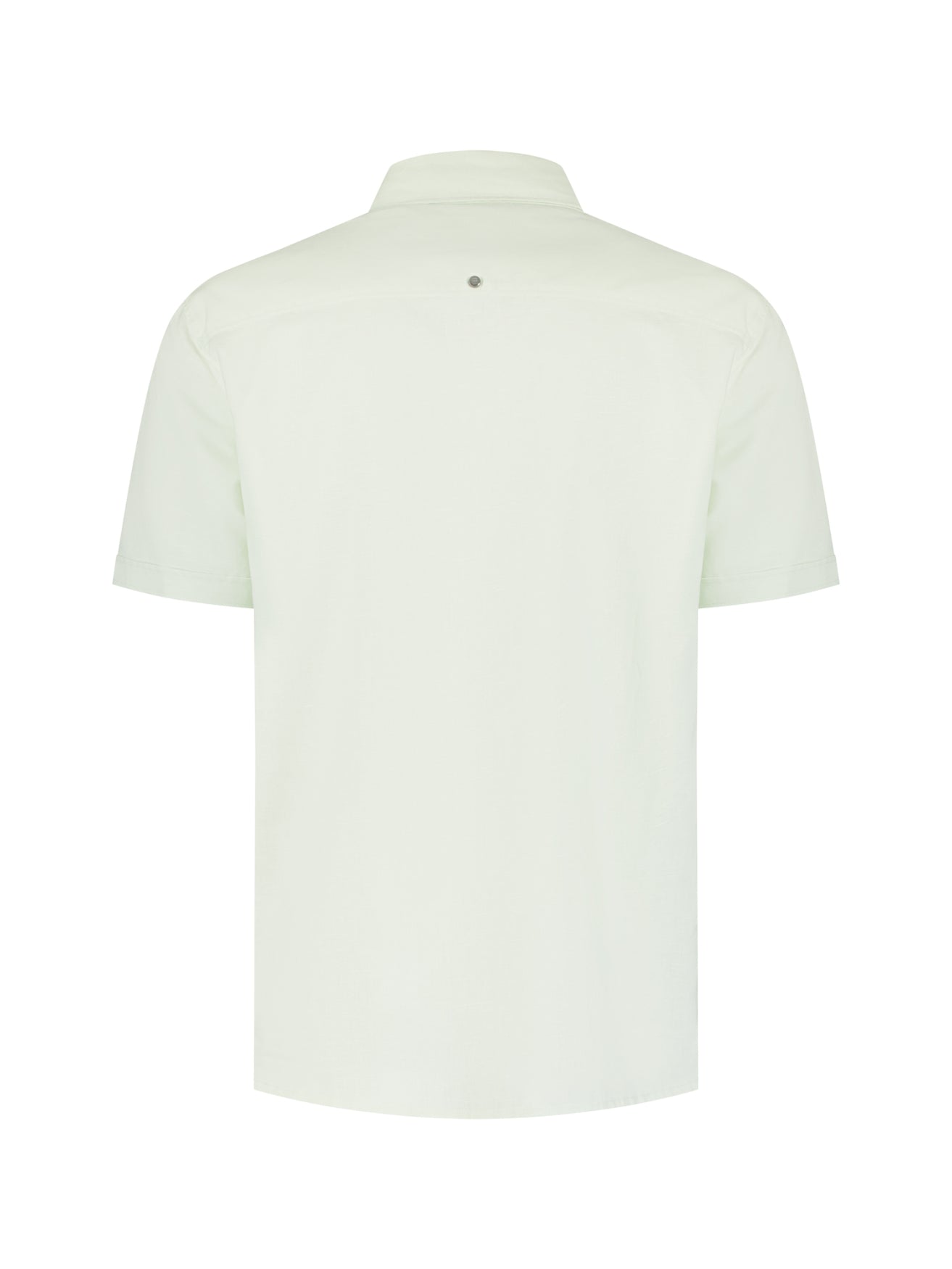 Short-sleeved linen blend shirt | Seagreen