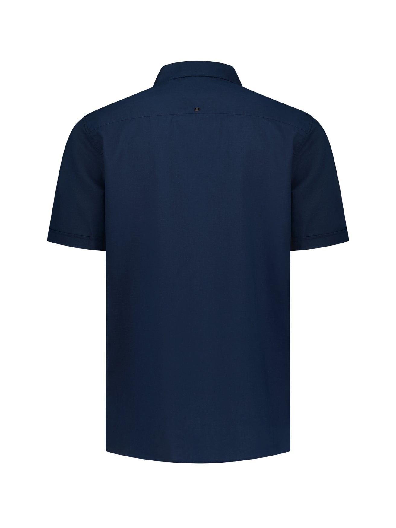 Short-sleeved linen blend shirt | Night