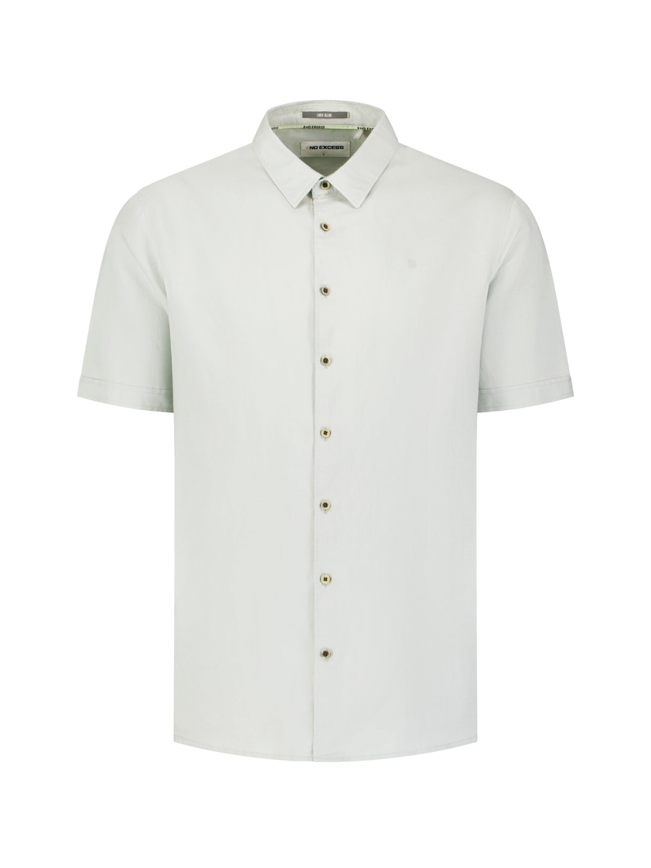 Short-sleeved linen blend shirt | Dusty Green