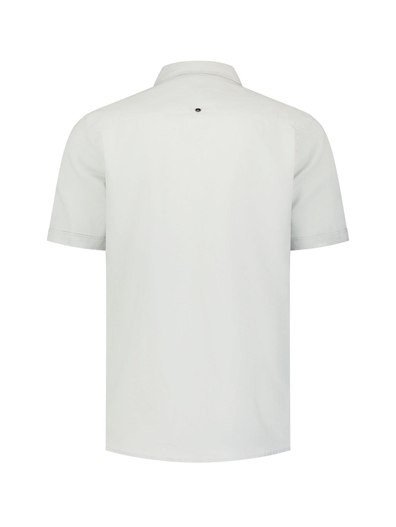 Short-sleeved linen blend shirt | Dusty Green