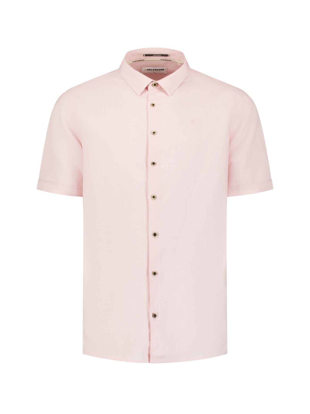 Chemise en lin mélangé à manches courtes | Soft Pink