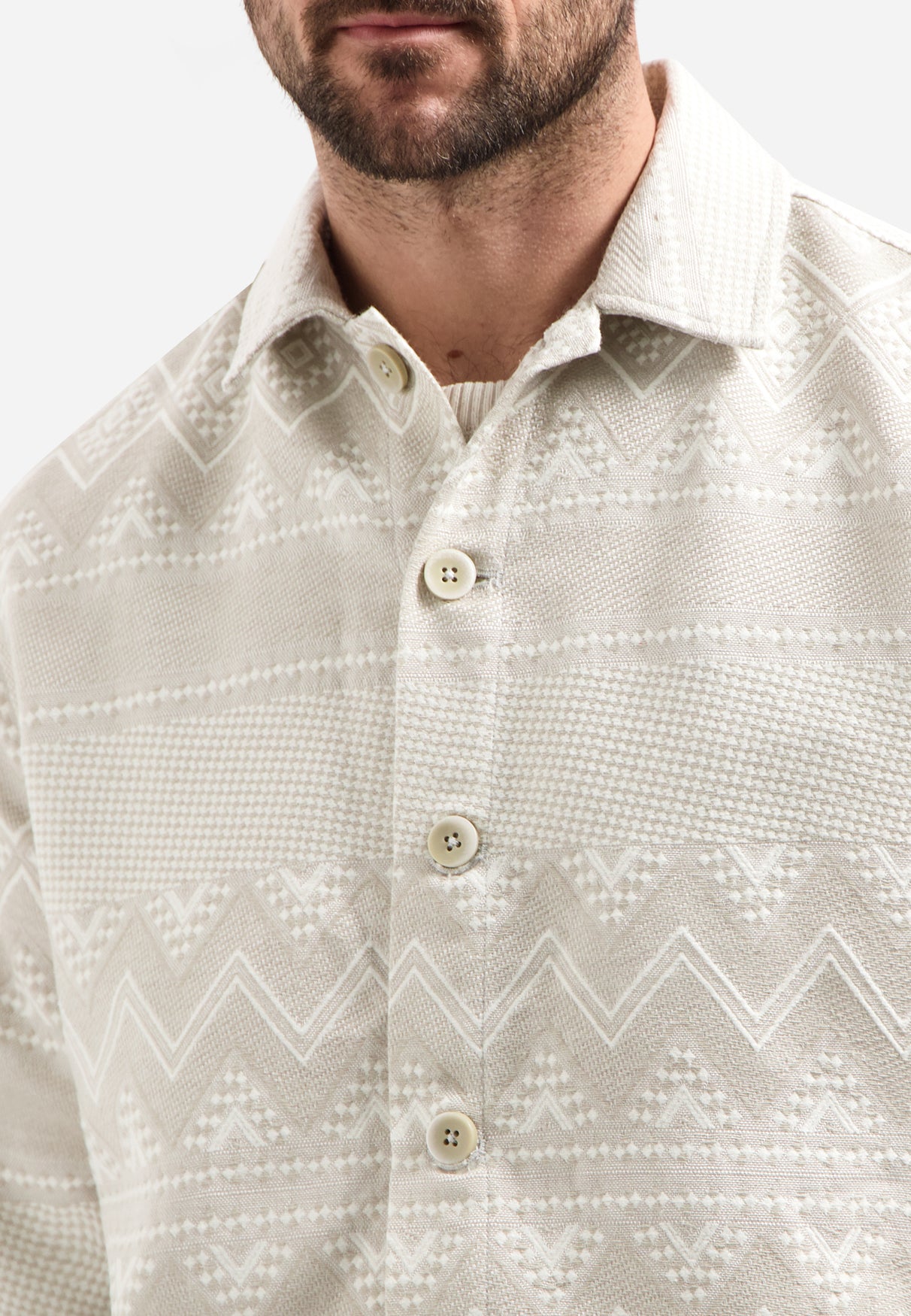 Jacquard overshirt | Taupe