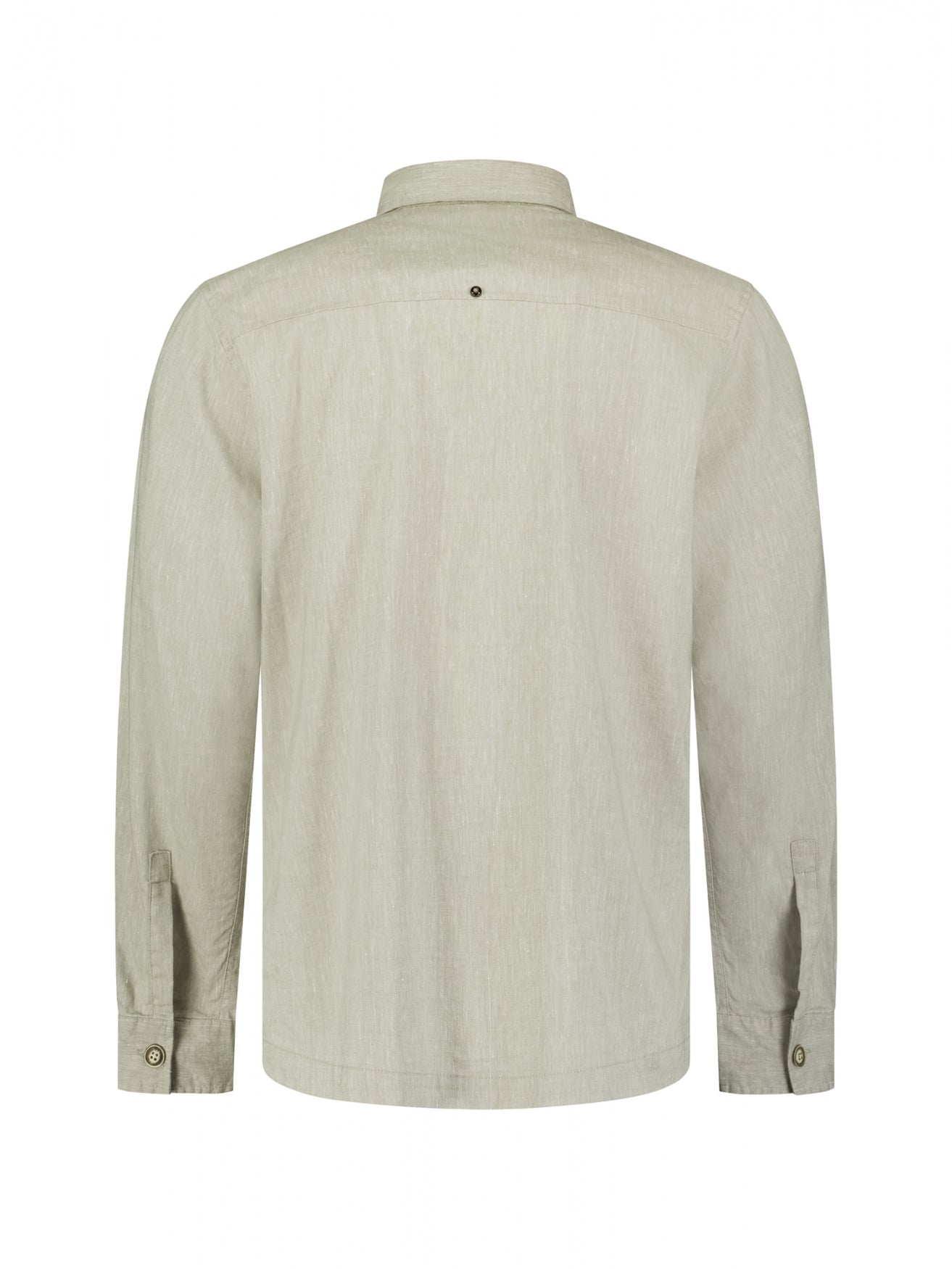 Tweekleurig linnen overshirt | Taupe