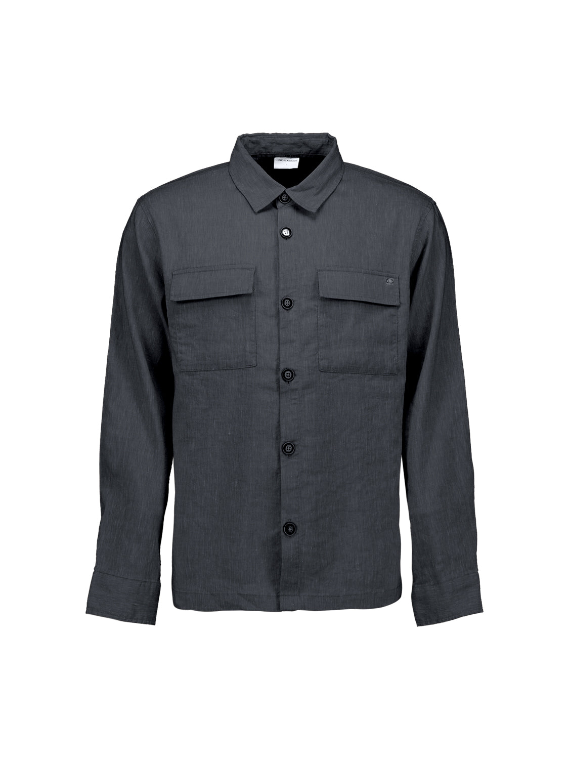 Two-tone linen overshirt | Night