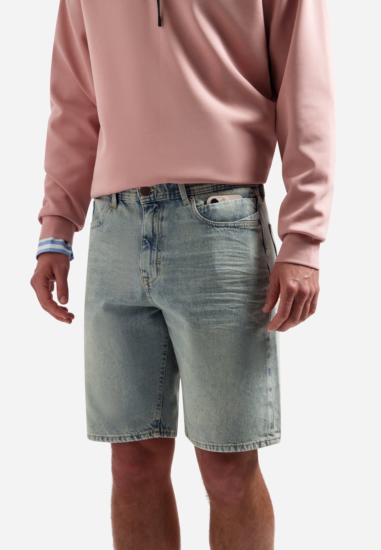 Short en denim décontracté | Stone Used Denim