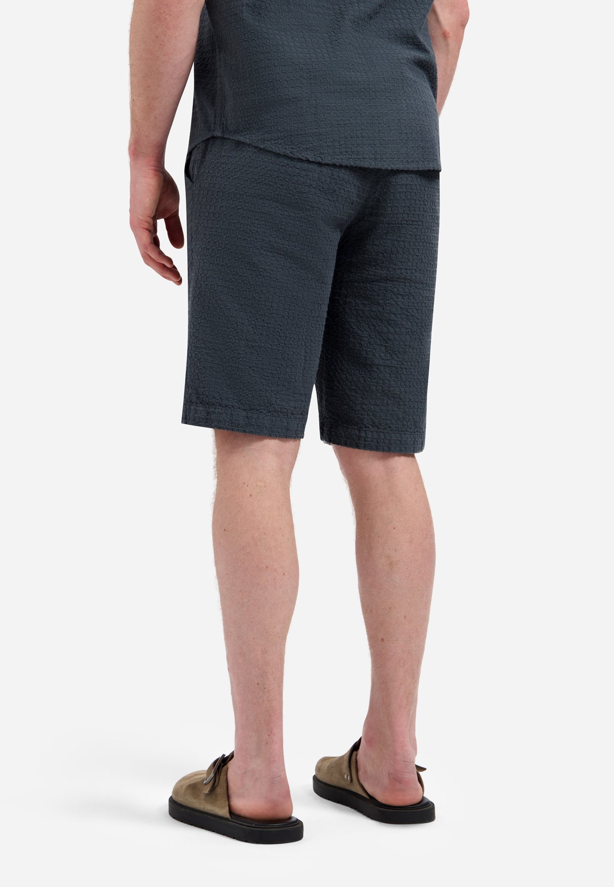 Short chino jacquard | Dark Steel