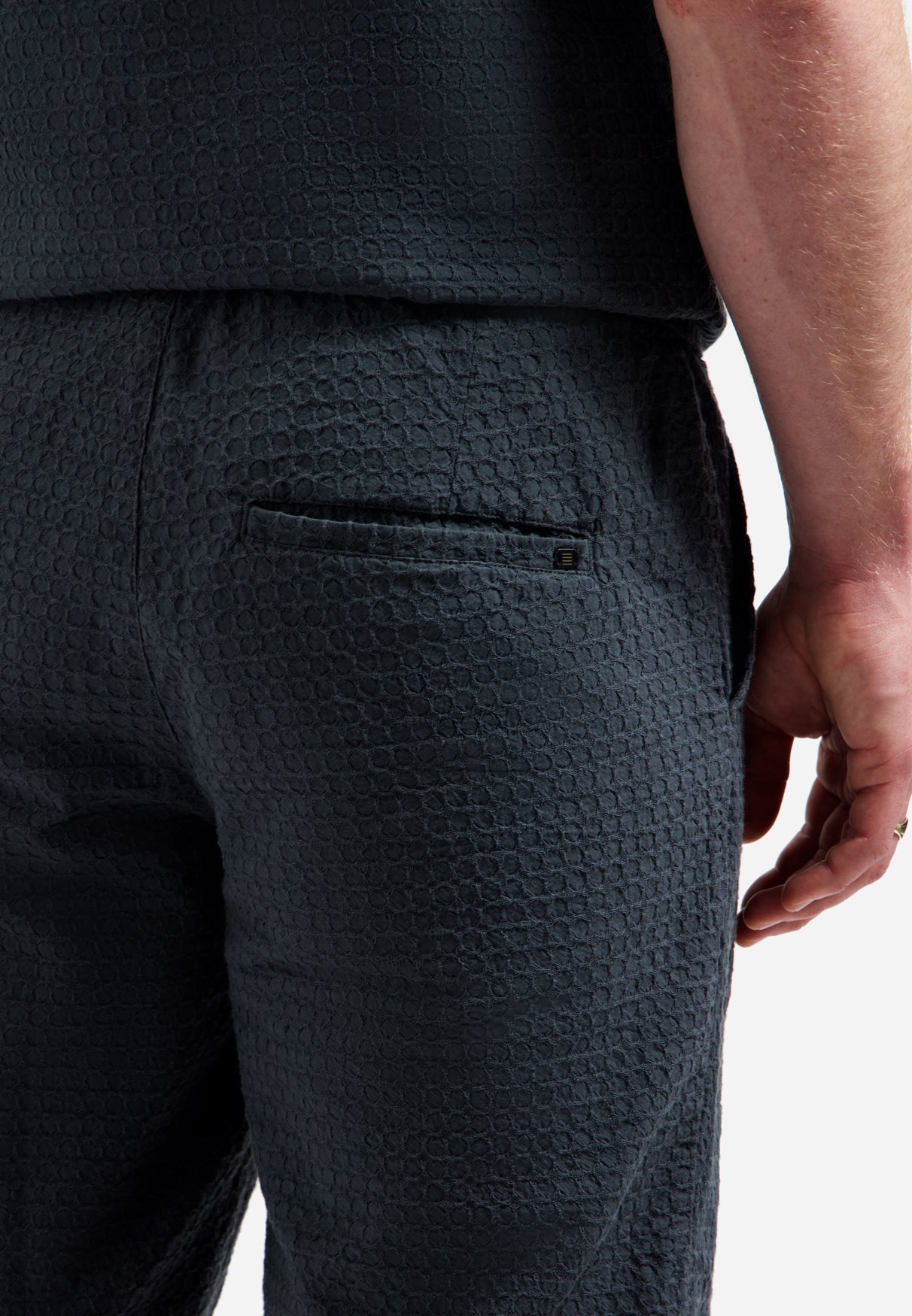 Short chino jacquard | Dark Steel