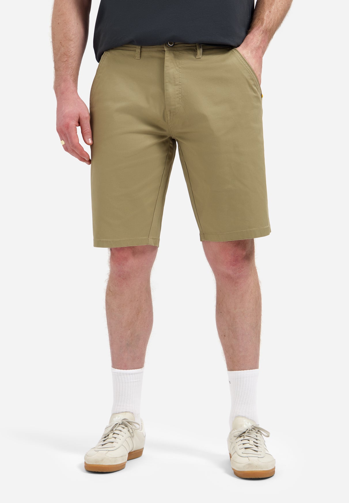 Stretch chino shorts | Taupe