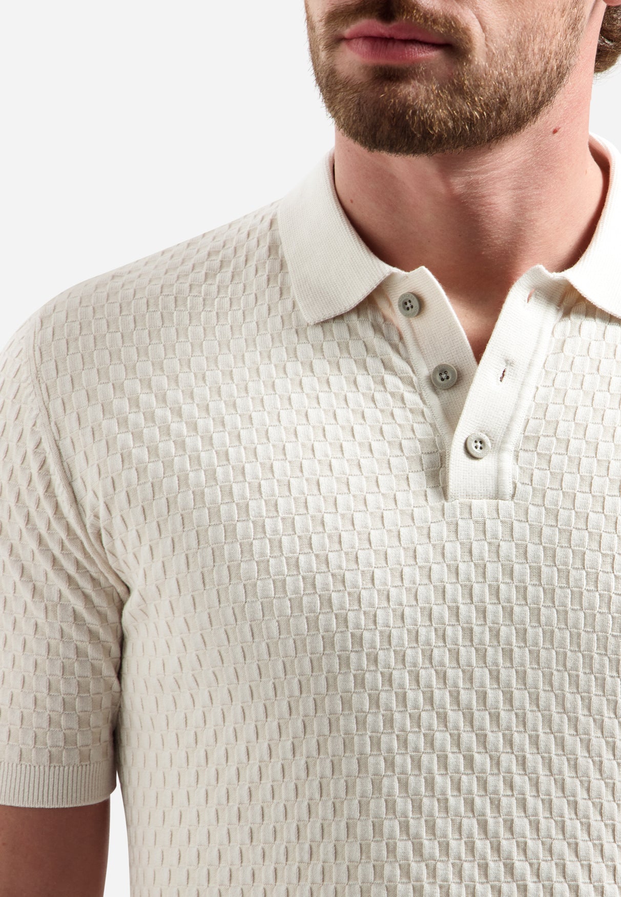 T-shirt rayé à col rond et manches courtes | White