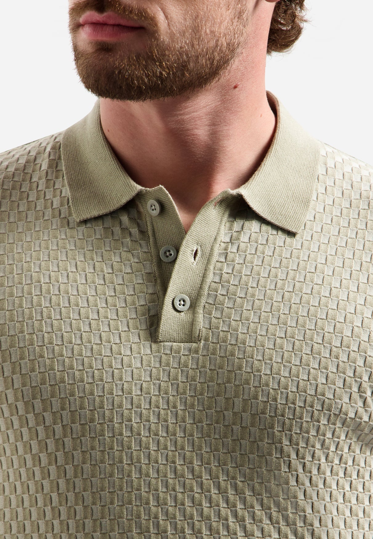 Polo met korte mouwen en knopen | Taupe