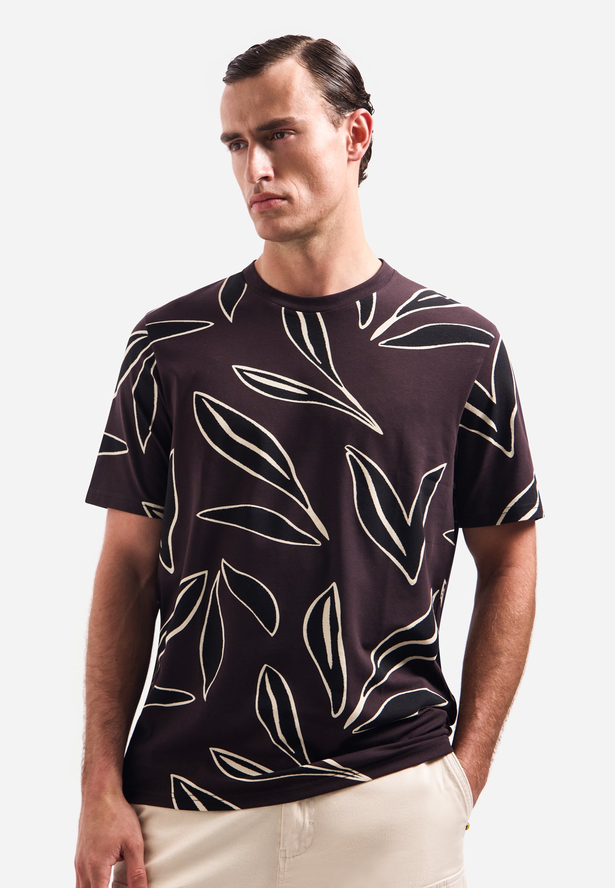 T-shirt met korte mouwen en print | Dark Brown