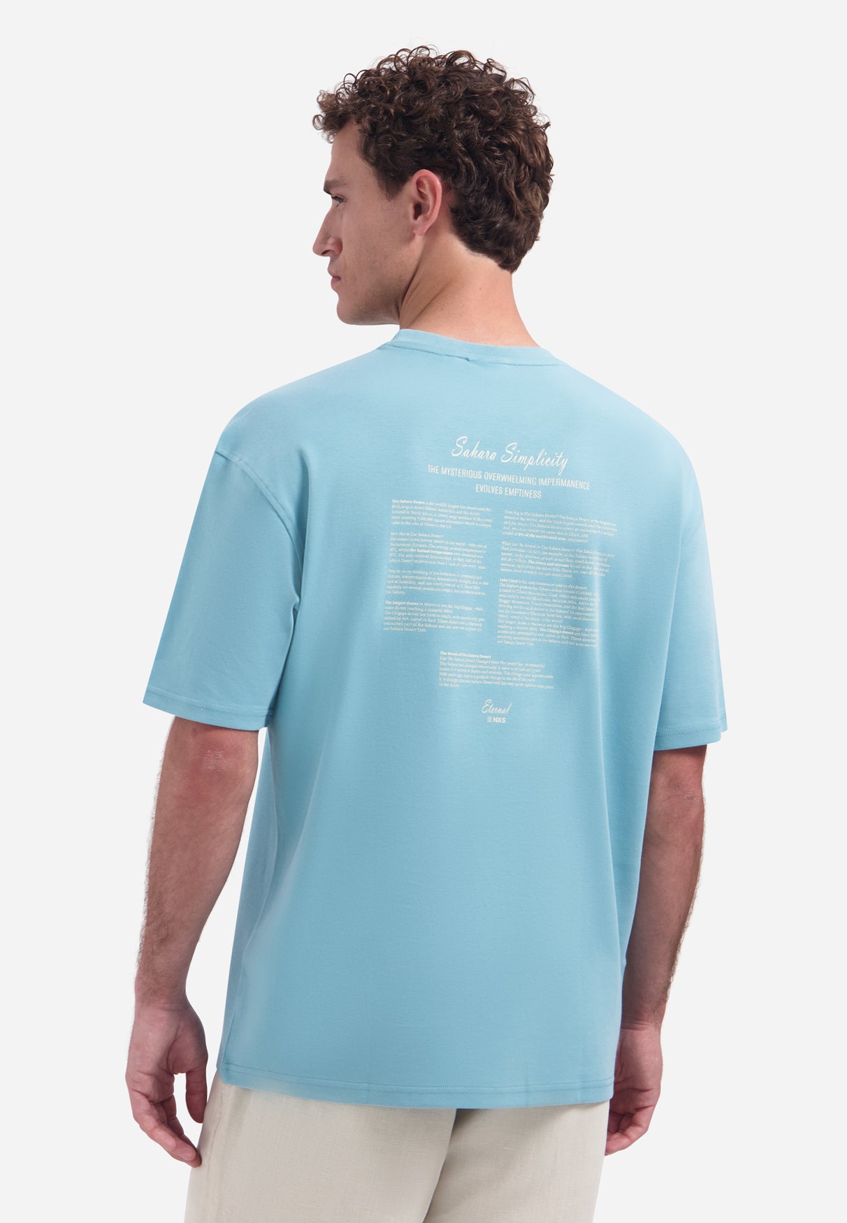 T-shirt met ronde hals, korte mouwen en print op de rug | Seablue