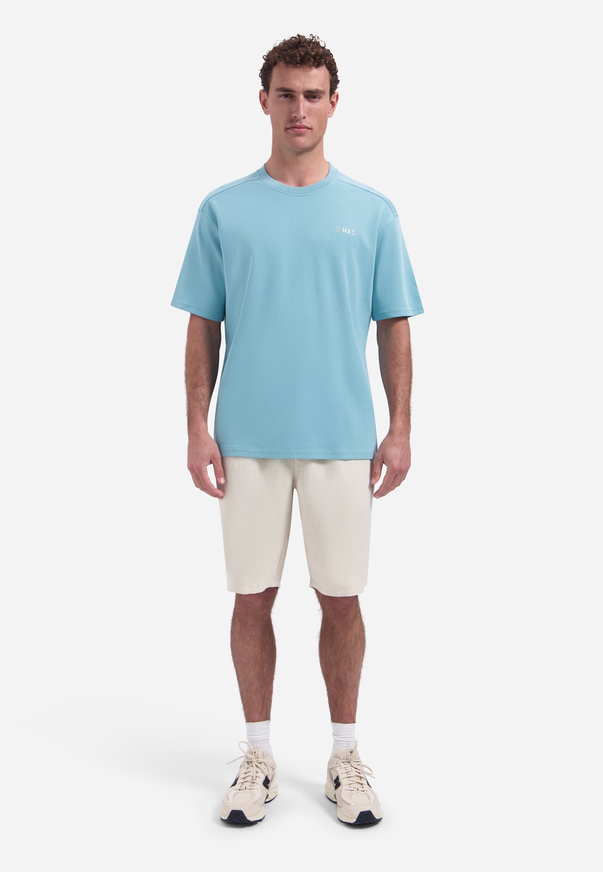 T-shirt met ronde hals, korte mouwen en print op de rug | Seablue
