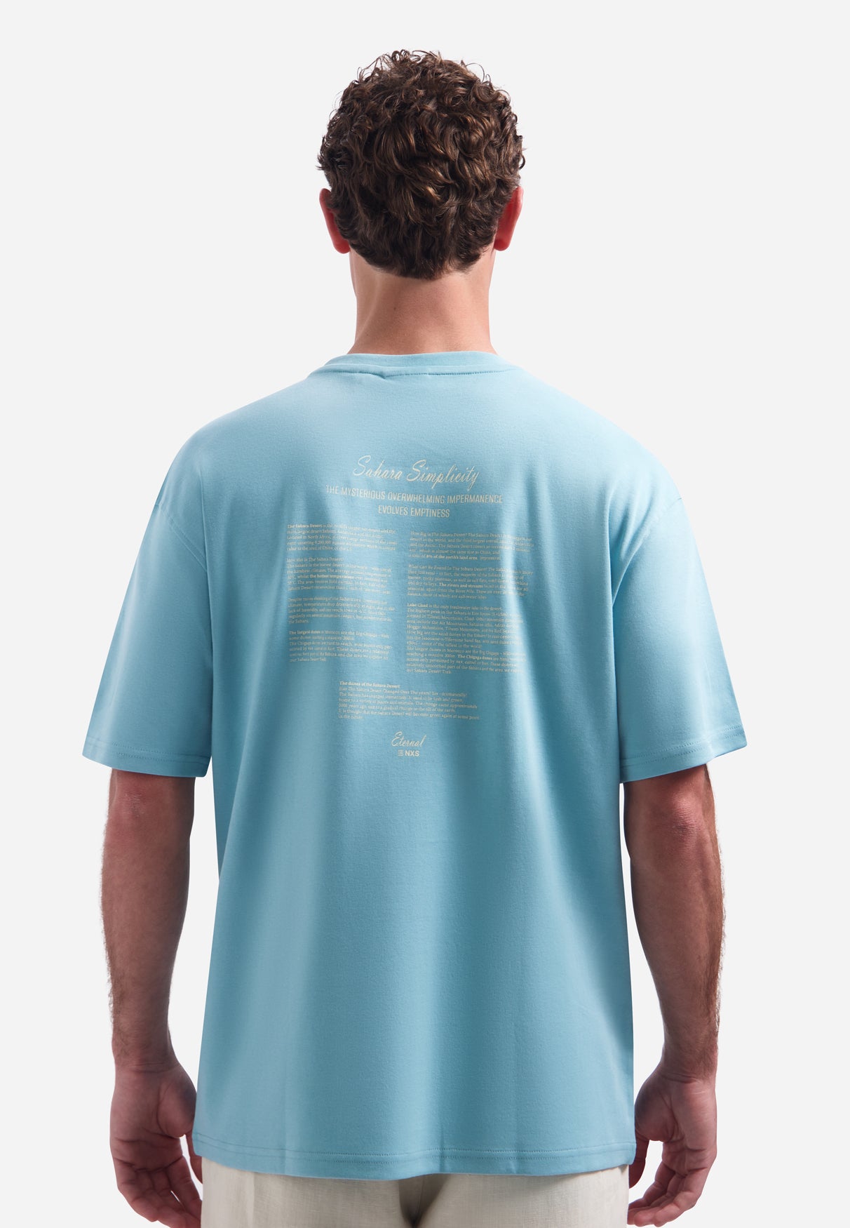 T-shirt à col rond, manches courtes et imprimé dans le dos | Seablue