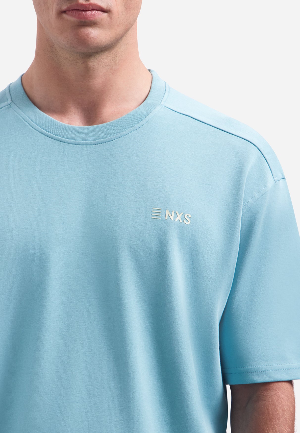 T-shirt à col rond, manches courtes et imprimé dans le dos | Seablue