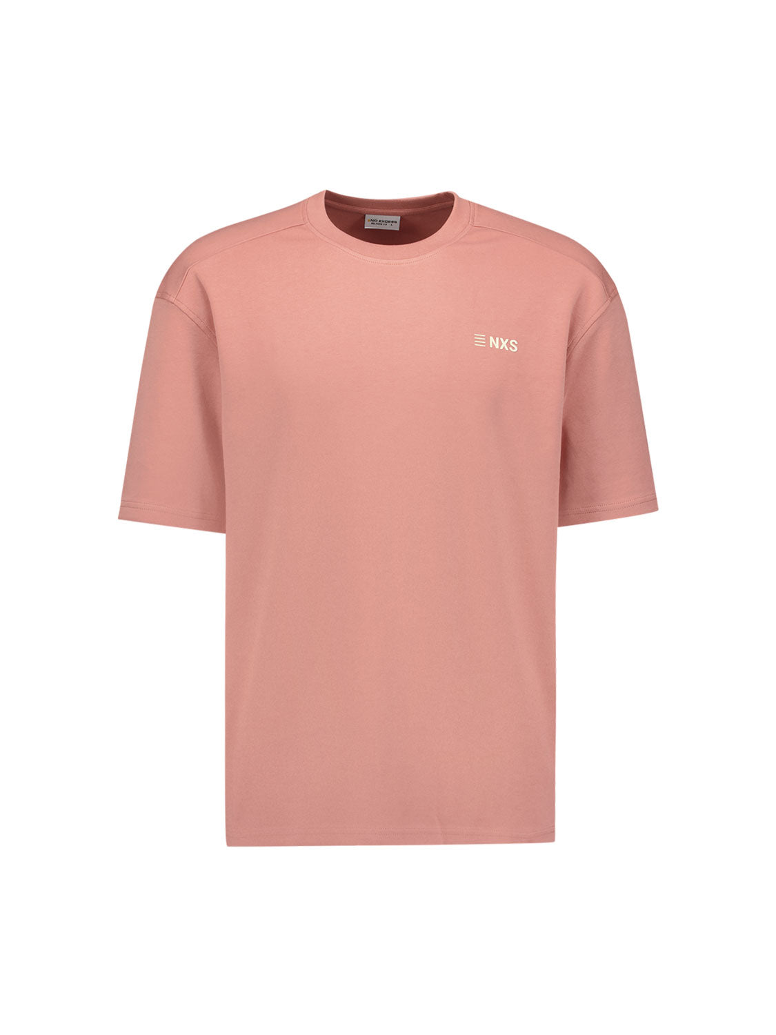 Short-sleeve crewneck T-shirt with back print | Coral