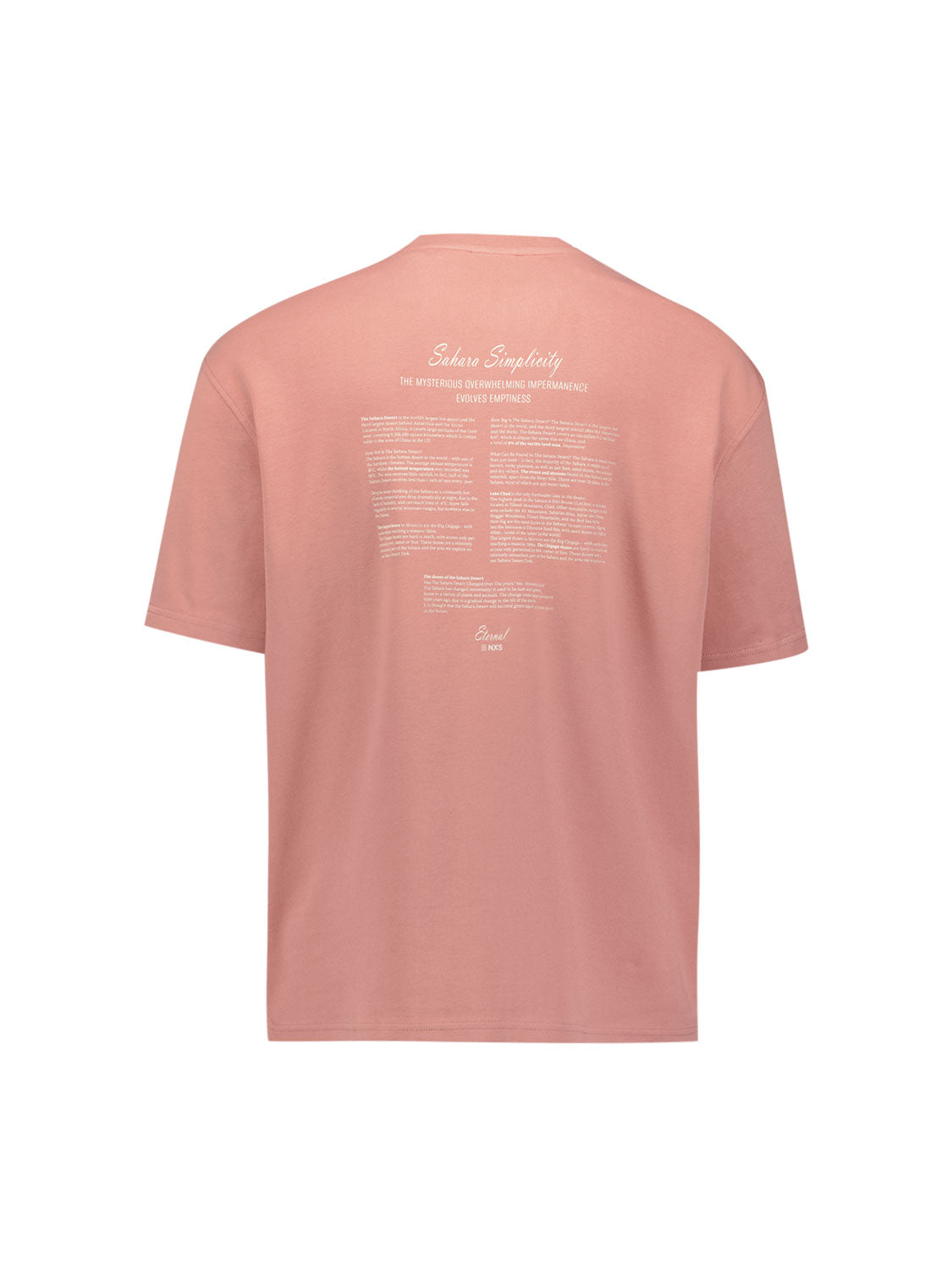 Short-sleeve crewneck T-shirt with back print | Coral