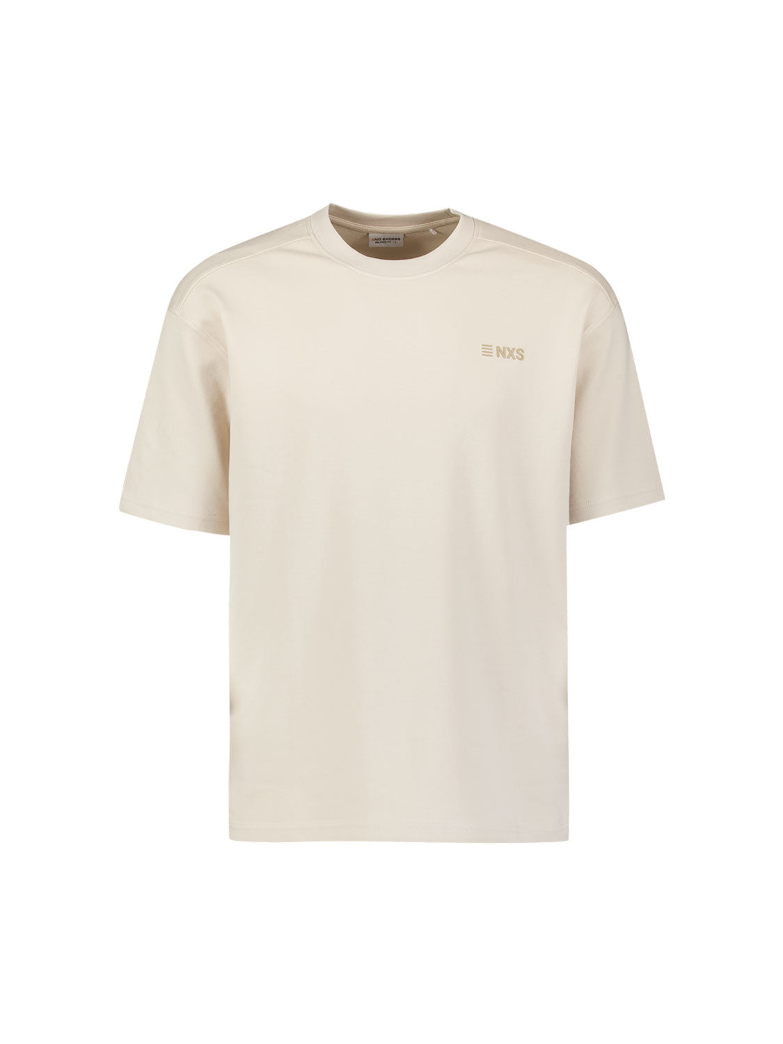 Short-sleeve crewneck T-shirt with back print | Stone