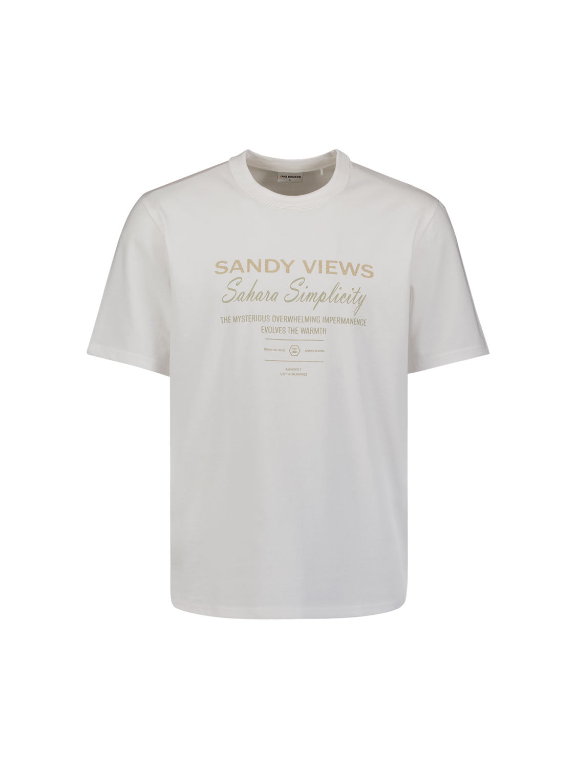 T-shirt met ronde hals en korte mouwen met print | White
