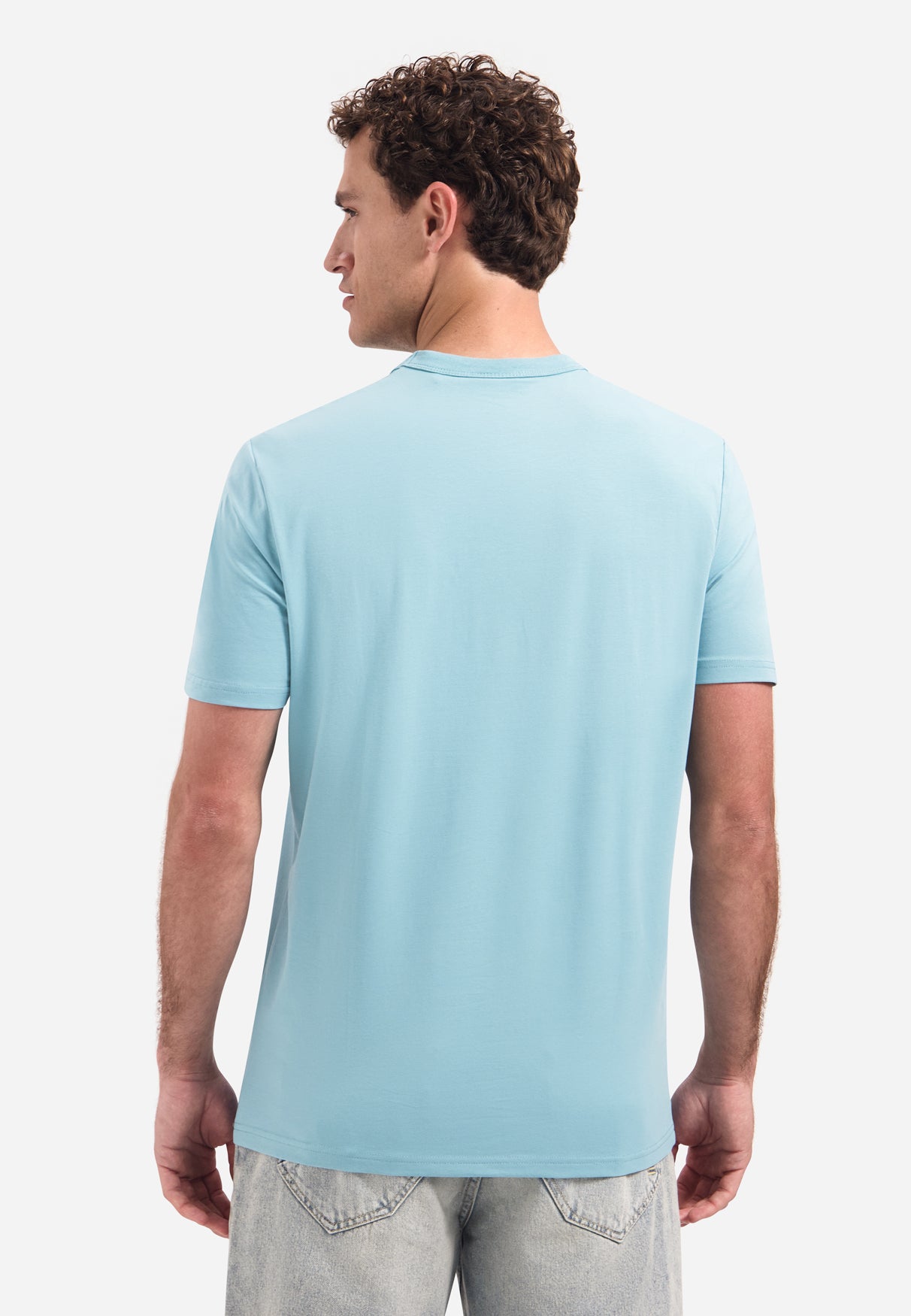 T-shirt met ronde hals en korte mouwen met print | Seablue