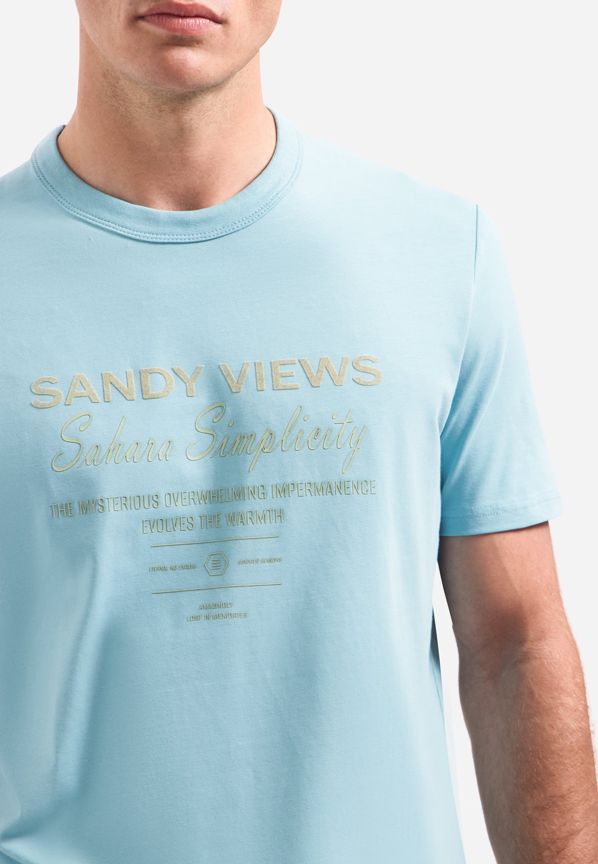 Short-sleeve crewneck T-shirt with print | Seablue