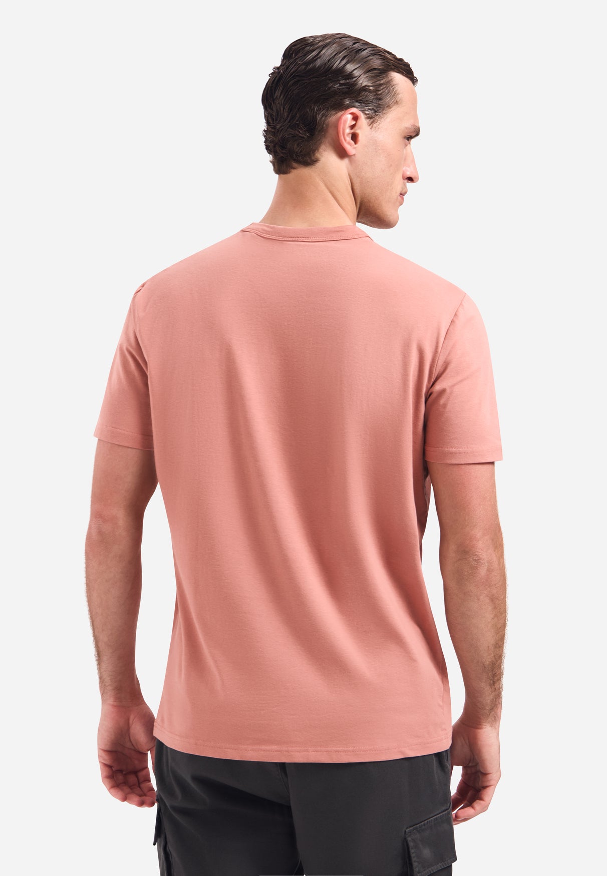 T-shirt met ronde hals en korte mouwen met print | Coral