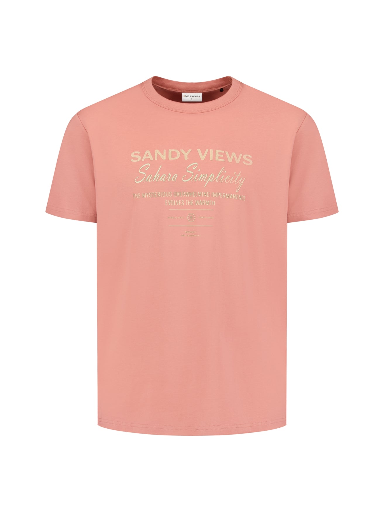 T-shirt met ronde hals en korte mouwen met print | Coral