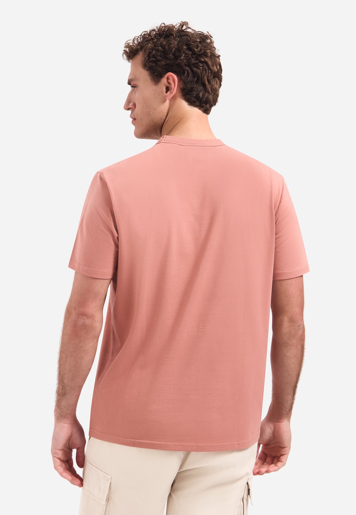 T-shirt met ronde hals en korte mouwen met print | Coral