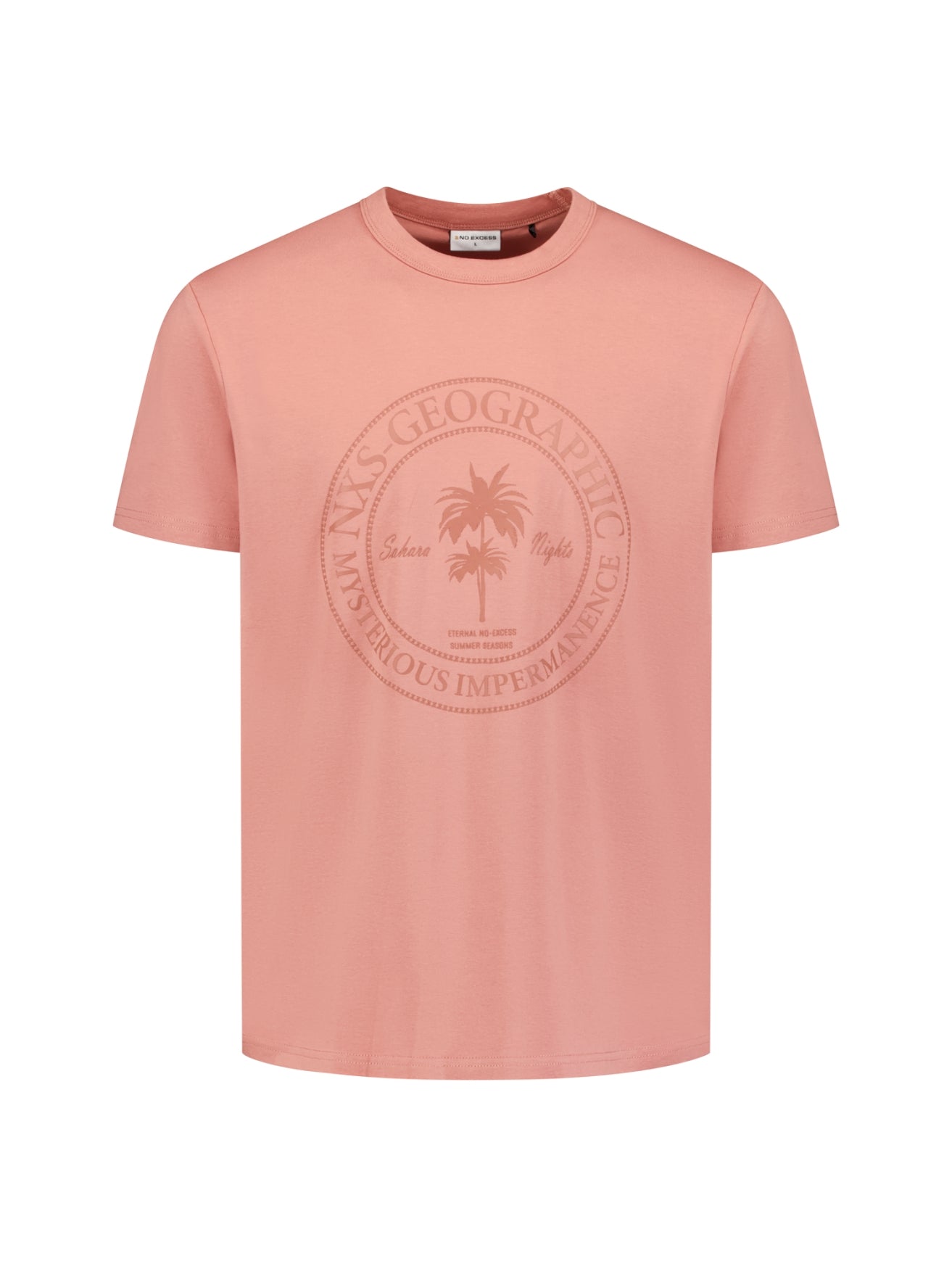 T-shirt à col rond et manches courtes avec imprimé | Coral
