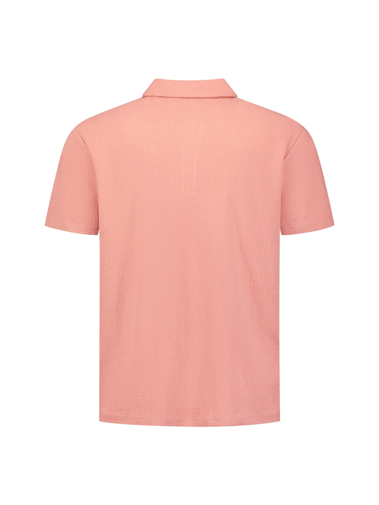 V-hals polo met korte mouwen en ritssluiting | Coral